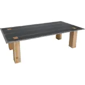 Mendler Esstisch MCW-L76, Tisch Esszimmertisch, Industrial Massiv-Holz MVG- 240x100cm, natur mit Metall-Optik