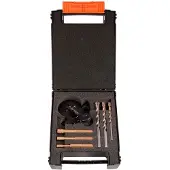 Projahn Diamantbohrer-Set 3-in-1, 7-teilig, Bohrer mit Ø 6/8/10 mm, Anbohrhilfe, f. Maschinen mit 3-Backen-Bohrfutter