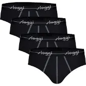 Sloggi Slip "Slip Start midi C4P box 4er Pack", Herren, Gr. XXL, schwarz, Obermaterial: 96% Baumwolle CO. 4% Elasthan EL., Unterhosen Slip