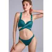 Marlies Dekkers Cache Coeur Quetzal Green Plunge Balcony Bikini Top Größe: 80F | Bikinis Outlet | Damen | Grün