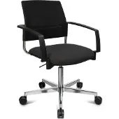 Schäfer Shop Besucherstuhl SSI Proline Visit S3+, Netzrückenlehne, Universalrollen, schwarz/schwarz