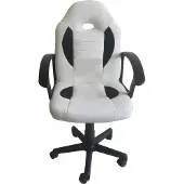 HTI Schreibtischstuhl Junior höhenverstellbar ergonomischer Drehstuhl Weiß-Schwarz