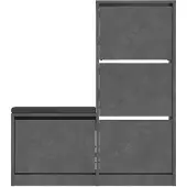 CALICOSY | Schuhschrank Alter Grijs Spaanplaat 105x118.5x26 cm | NADUVI