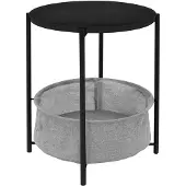 ML-Design | Arno Beistelltisch mit Aufbewahrungskorb Zwart Metaal 46x46x51 cm | NADUVI