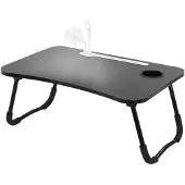 ECD-Germany | Laptopständer Sanne mit USB-Anschluss Zwart MDF 60x40x25 cm | NADUVI