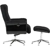 Ebuy24 Hagön Sessel mit Fußhocker. Rücken verstellbar dunkelgrau.