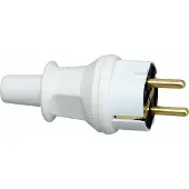 Kopp Schutzkontakt-Stecker 173002007, gross, mit Knickschutz, weiss