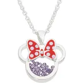 Disney MINNIE - Collier Anniversaire en Laiton Plaqué Argent - Février
