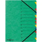 Pagna Ordnungsmappe Easy 12 Fächer, A4, Grün, Porträt, 240 mm, 5 mm, 320 mm