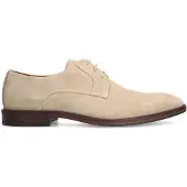 Manfield Taupefarbene Veloursleder-Schnürschuhe | Größe 44