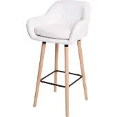 Mendler Barhocker Vaasa T381, Barstuhl Tresenhocker MVG- Kunstleder, weiß