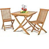 VCM Balkontisch | Maße 80x80x75 cm | Gartentisch | hochwertig Teak Holz | Gartenmöbel