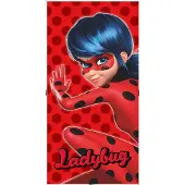 Miraculous Ladybug Baumwolle Strandtuch Frottee Badetuch mit Premium Druck, 70x140 cm