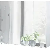 MÖBELPARTNER Spiegelschrank Basic 90 x 16 x 70,7 cm weiß hochglanz 3-türig