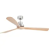Faro Lantau XL Deckenventilator, Ø168cm nickel matt/kiefer - , Lantau XL, Grau, für Wohnzimmer, Metall