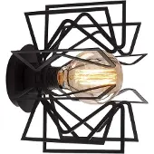 Opviq , Wandlampe aus Metall, Schwarz, Ø 20 cm, Höhe 25 cm | E27 Fassung, max. 40 W | IP20, modernes industrielles Design, ideal für Wohn- und Arbeitsräume.