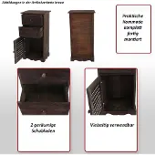 Mendler Kommode Schrank, 81x40x32cm, Shabby-Look, Vintage braun