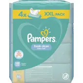 Pampers Fresh Clean feuchte Feuchttücher für Kinder für empfindliche Oberhaut 4x80 St.