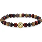 Thomas Sabo A2145-324-2 Beads-Armband in Unisexgröße Tigerauge vergoldet
