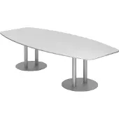 Hjh OFFICE PRO KARAT S 28 S - Karat Weiß mit Säulenfuß/Silber 280 x 130