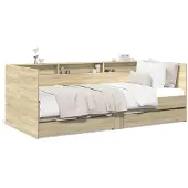 vidaXL Tagesbett mit Schubladen ohne Matratze Sonoma-Eiche 90x200 cm