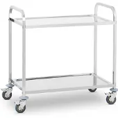 Royal Catering Expondo Servierwagen - Edelstahl - 2 Borde - Ablagen: 90 x 50 cm - 300 kg -