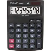 Rebell Panther 8, Desktop, Einfacher Taschenrechner, 8 Ziffern, 1 Zeilen, Batterie/Solar, Schwarz