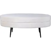 Venture Home | Fußhocker Penelope Samt Weiß Samt 100x41x40 cm | NADUVI