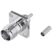 Telegärtner TNC-Kabeleinbaubuchse mit Flansch 50 Ohm, crimp/crimp, A2903, Z54, G07 (RG-316/U)