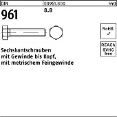 FAST-X Sechskantschraube DIN 961 VG M 8 x1 x 90 8.8