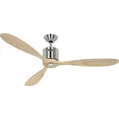 CasaFan AEROPLAN ECO Deckenventilator, chrom/kiefer, Ø 132 cm - , AEROPLAN ECO, Holz, für Wohnzimmer, Holz, Modern