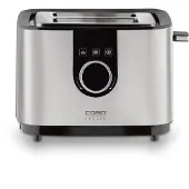 Caso Selection T 2 Toaster, Edelstahlgehäuse, Stoppfunktion, Auftaufunktion, Brötchenrost, LED-Infodisplay