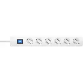 Kopp DUOversal 6-fach Steckdosenleiste 12-fach Euro-Stecker extraflacher Winkelstecker mit Schalter