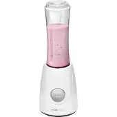 Clatronic Smoothie Maker für Smoothies & Shakes | Mixbehälter als Trinkbecher zu verwenden | Mixer zum Pürieren, Zerkleinern & Shaken | SM 3593 weiß