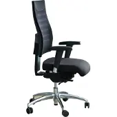 Schäfer Shop Bürostuhl SSI PROLINE S3+, mit Armlehnen, 3D-Synchronmechanik, Flachsitz, 3D-Netz-Rückenlehne, schwarz/alusilber