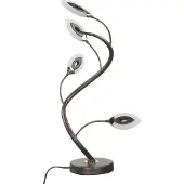 Licht-Erlebnisse Dekorative LED Tischleuchte Metall H:45cm Modern in Braun antik GORI Wohnzimmer Tischlampe
