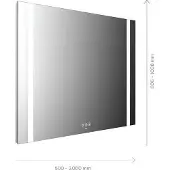 Emco MI 500+ LED-Lichtspiegel, zwei Lichtausschnitte seitlich, Touch-Bedienfeld, Breite 1900mm, 1101