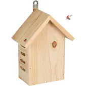 Relaxdays Marienkäferhaus, Marienkäferhotel Garten, zum Aufhängen, Holz unbehandelt, Insektenhotel Marienkäfer, natur