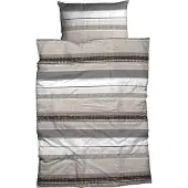 TRAUMSCHLAF Mako Satin Bettwäsche Camelo taupe grau 135x200 cm + 80x80 cm