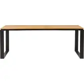 Ebuy24 Martinus Gartentisch 100x210cm schwarz,Teak Nachbildung.