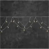 Konstsmide LED Dachrinnenlichterkette, Bogenform, 200 bernsteinfarbene Dioden, 24V Außentrafo, weißes Kabel - 2738-802