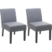 Mendler 2er-Set Esszimmerstuhl MCW-F61, Stuhl Lounge-Stuhl, Stoff/Textil dunkelgrau