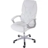 Mendler Profi-Bürostuhl H42 XXL, Chefsessel Drehstuhl, 150kg belastbar Kunstleder weiß