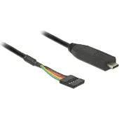DeLOCK 63947, Schwarz, 2 m, USB 2.0 Type-C, 6 pin pin header pitch: 2.54 mm, China, 1 Stück(e)