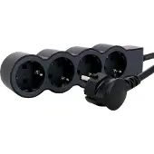 Legrand 694570 Flache Steckdosenleiste 4x Steckdose, 5 Meter Kabel Farbe: Schwarz