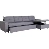 Mendler Ecksofa mit Bettkasten MCW-L16, Couch Sofa L-Form, Liegefläche rechts Nosagfederung Stoff/Textil 290cm grau