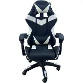 HTI Gamingstuhl Krit Schwarz Kunstleder, ergonomisch, Lordosenstütze mit Massagefunktion, Kippfunktion, 110 kg