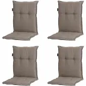 Madison Set 4 x Sesselauflage Panama taupe – Auflagen für niedrige Sessel aus Baumwolle & Polyester, bequem pflegeleicht für Garten & Terrasse