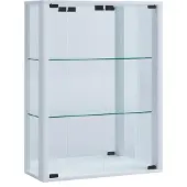 Hioshop Wandvitrine Sammelvitrine Glasvitrine Wand Vitrine Regal Schrank Glas Hängevitrine "Udina Spiegel"