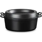 Le Creuset Doufeu Gusseisen Bratpfanne oval, 32 cm, 7,2L schwarz